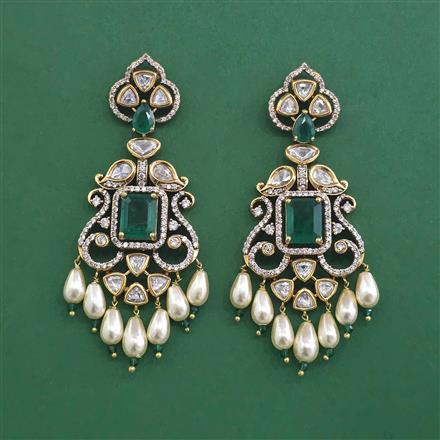 Kundan Pearl Earring With Victorian Plating
