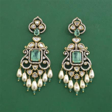Kundan Pearl Earring With Victorian Plating