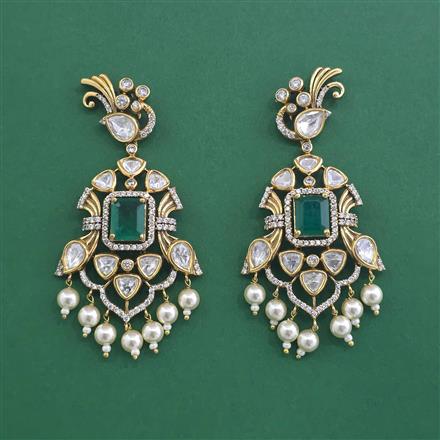 Kundan Moti Earring With Victorian Plating