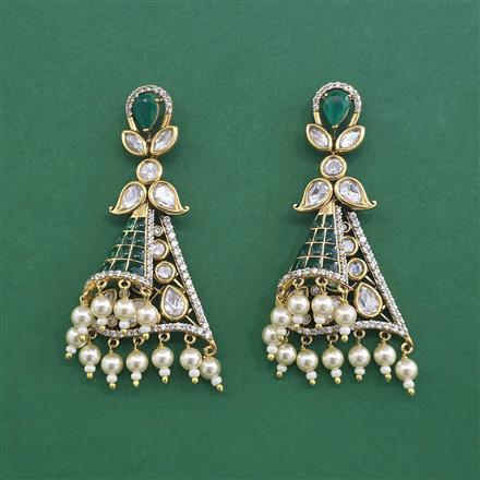 Kundan Pearl Earring With Victorian Plating