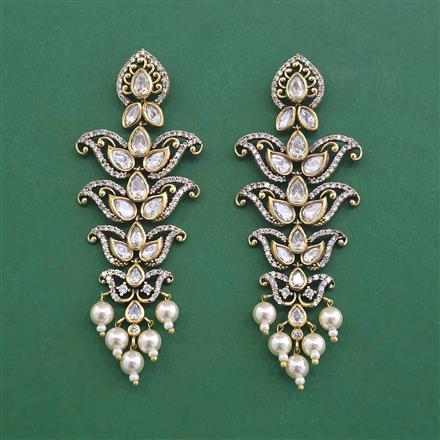 Kundan Pearl Earring With Victorian Plating