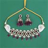 Kundan Moti Necklace Set With Victorian Plating