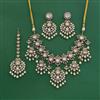 Kundan Moti Necklace Set With Victorian Plating