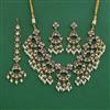 Kundan Moti Necklace Set With Victorian Plating
