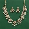 Kundan Pearl Necklace Set With Carat Plating