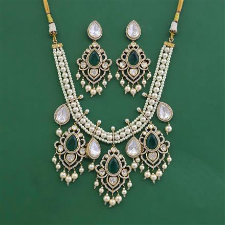 Kundan Pearl Necklace Set With Victorian Plating