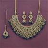 Antique Pearl Necklace Set With Mehndi Plating