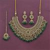 Antique Pearl Necklace Set With Mehndi Plating