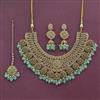 Antique Pearl Necklace Set With Mehndi Plating