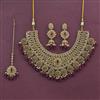 Antique Pearl Necklace Set With Mehndi Plating