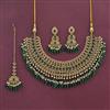 Antique Pearl Necklace Set With Mehndi Plating