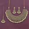 Antique Pearl Necklace Set With Mehndi Plating