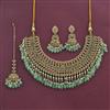 Antique Pearl Necklace Set With Mehndi Plating