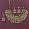Antique Pearl Necklace Set With Mehndi Plating
