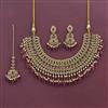 Antique Pearl Necklace Set With Mehndi Plating