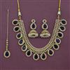 Antique Moti Necklace Set With Mehndi Plating