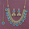 Antique Moti Necklace Set With Mehndi Plating