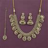 Antique Moti Necklace Set With Mehndi Plating