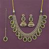 Antique Moti Necklace Set With Mehndi Plating