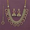 Antique Moti Necklace Set With Mehndi Plating
