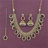 Antique Moti Necklace Set With Mehndi Plating