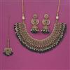 Antique Moti Necklace With Mehndi Plating