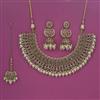 Antique Moti Necklace With Mehndi Plating