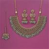Antique Moti Necklace With Mehndi Plating