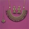Antique Moti Necklace With Mehndi Plating