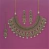 Antique Moti Necklace With Mehndi Plating