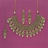 Antique Moti Necklace With Mehndi Plating