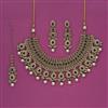 Antique Moti Necklace With Mehndi Plating