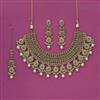 Antique Moti Necklace With Mehndi Plating