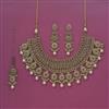 Antique Moti Necklace With Mehndi Plating