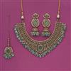 Antique Moti Necklace With Mehndi Plating