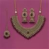 Antique Moti Necklace With Mehndi Plating