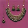 Antique Moti Necklace With Mehndi Plating