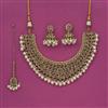 Antique Moti Necklace With Mehndi Plating
