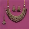 Antique Moti Necklace With Mehndi Plating