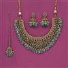 Antique Moti Necklace With Mehndi Plating