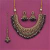 Antique Moti Necklace With Mehndi Plating