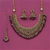 Antique Moti Necklace With Mehndi Plating