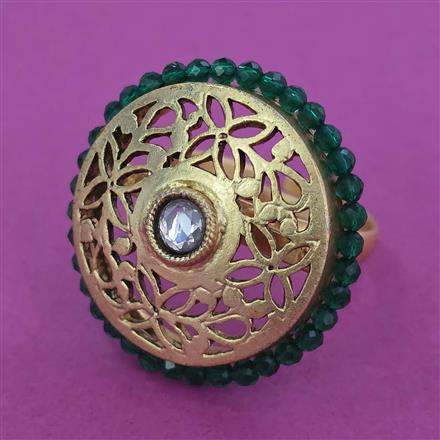 Antique Adjustable Ring With Mehndi Plating