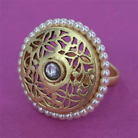 Antique Adjustable Ring With Mehndi Plating