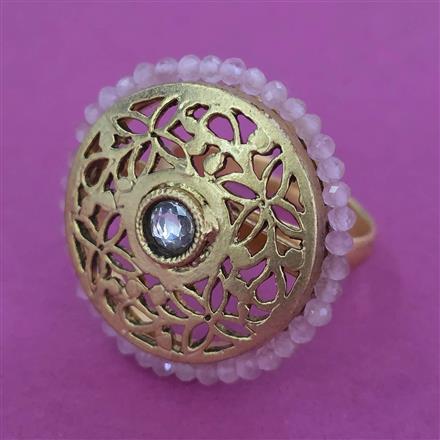 Antique Adjustable Ring With Mehndi Plating
