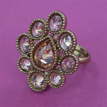 Antique Adjustable Ring With Mehndi Plating