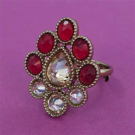 Antique Adjustable Ring With Mehndi Plating