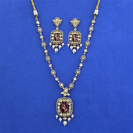 Kundan Moti Necklace With Victorian Plating