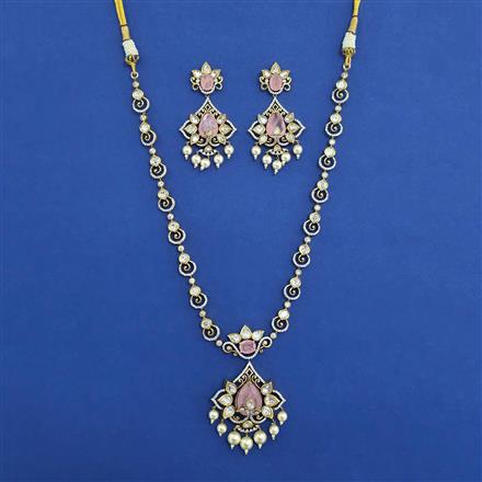 Kundan Moti Necklace With Victorian Plating