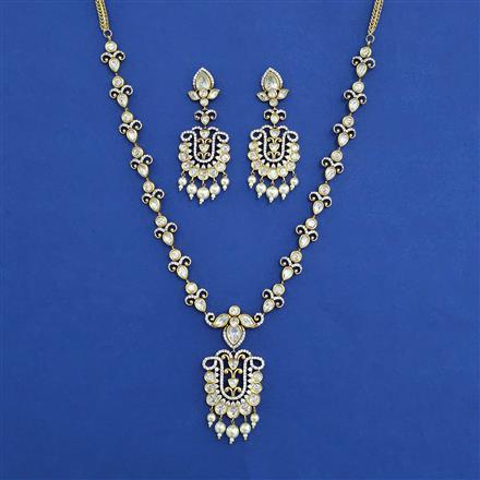 Kundan Moti Necklace With Victorian Plating